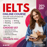 White IELTS Online Course Instagram Post Template
