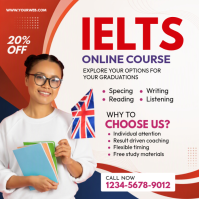 Blanco IELTS Online Course โพสต์บน Instagram Template