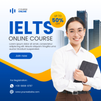 Белый IELTS Online Course Instagram Post Template