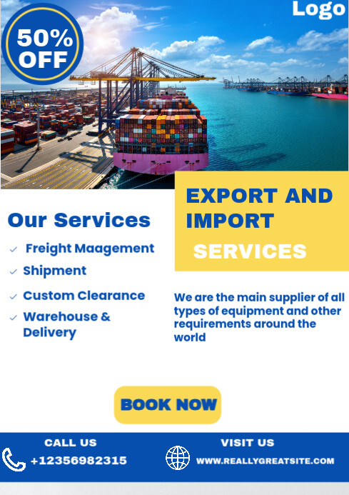White Professional Import And Export Posters A1 Template | PosterMyWall