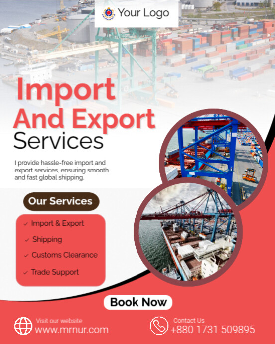 White Professional Import And Export Services Instagram Portrait template