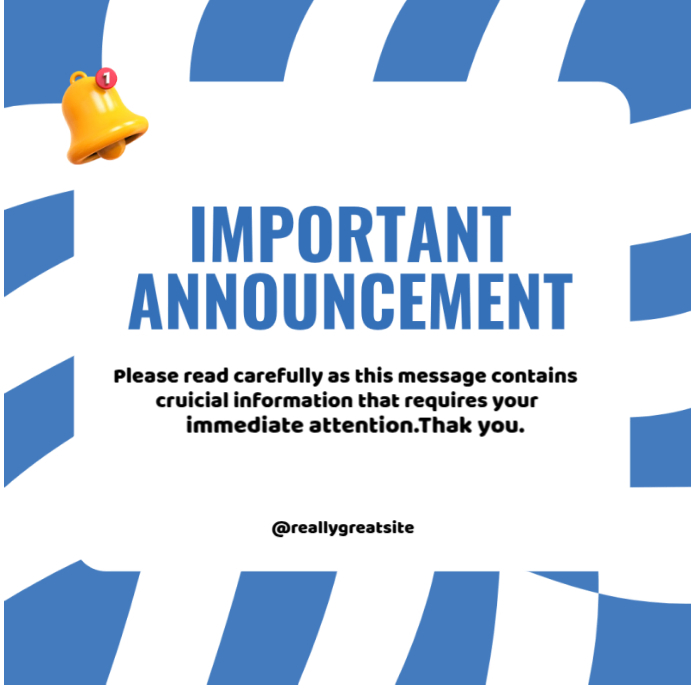 White Professional Important Announcement Post Instagram Post Template ...