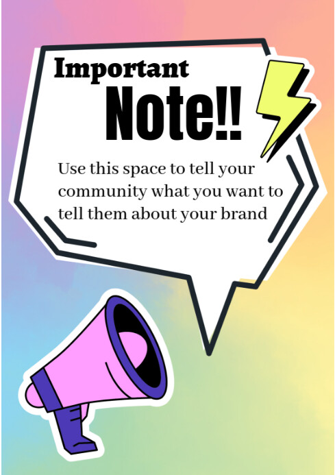 Important Note Color White Professional Important Note A4 Template | PosterMyWall