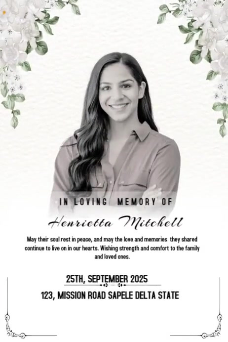 Plantilla de White Professional In Memory Of Poster | PosterMyWall
