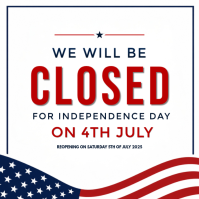 White Professional Independence Day Closure Announcement Instagram Post template