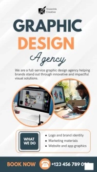 White Professional  Innovative Graphic Design Agency Instagram Story template