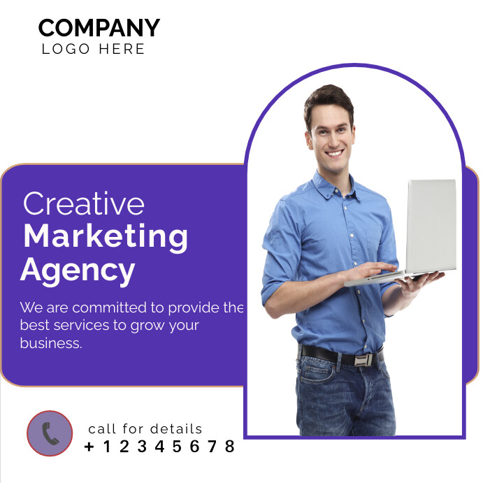 White Professional Instagrame Marketing Agenc template