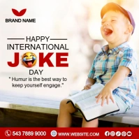 White Professional International Joke Day  Instagram Post template