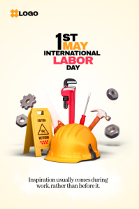 White Professional International Labor Day Poster template