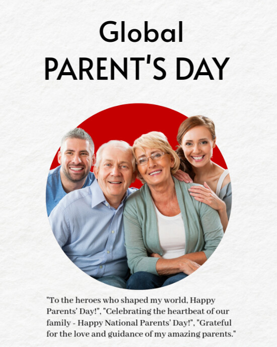 White Professional International Parents Day Instagram Portrait template