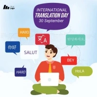 White Professional  International Translation Day Instagram Post Instagram-opslag template