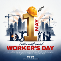 White Professional International Worker's Day Instagram Post template