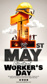 White Professional International Worker's Day Instagram Story template