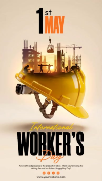 White Professional International Workers' Day Instagram Story Video template
