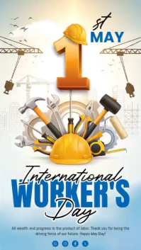 White Professional International Workers' Day Instagram Story Video template