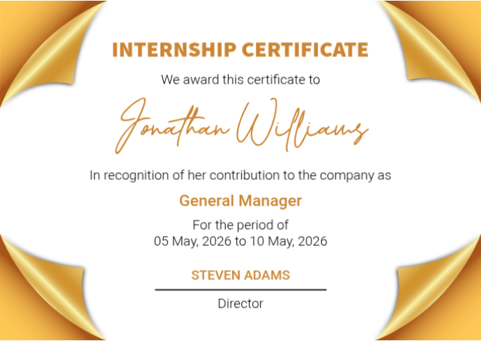 White professional internship certificate postcard Template | PosterMyWall