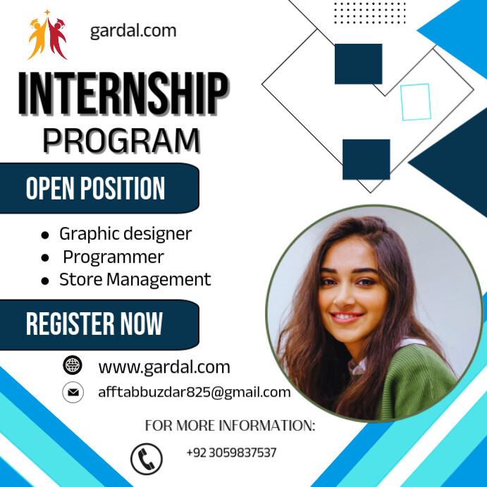 White Professional Internship Poster Design Instagram Post Template ...