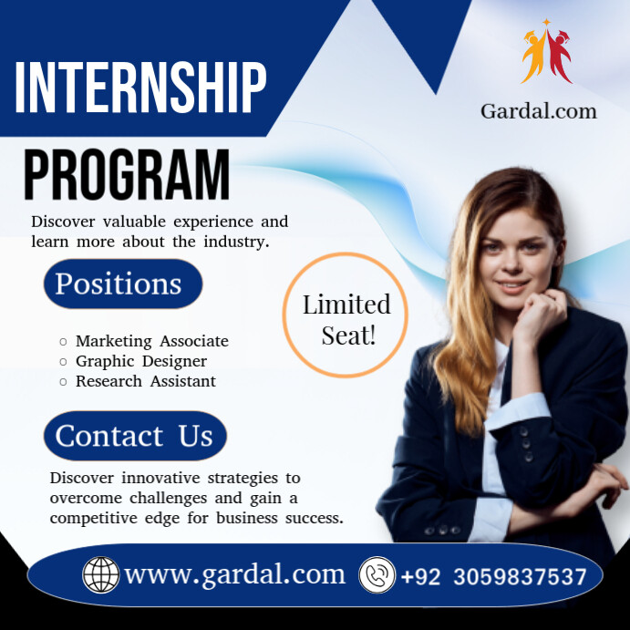 White Professional Internship Program Poster Design Instagram Post ...