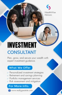 White Professional Investment Consultant Services Tabloid template