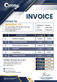White Invoice A4 Template | PosterMyWall