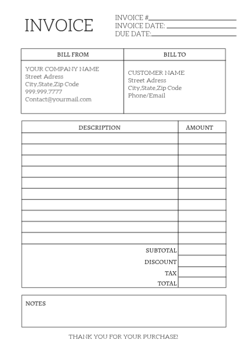 White Invoice A4 Template | PosterMyWall