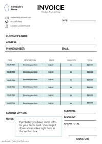 White Professional Invoice  A4 template