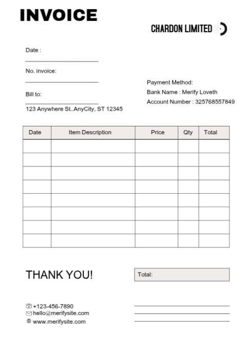 White Invoice A4 Template | PosterMyWall