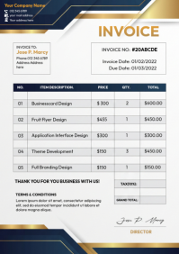 White Professional Invoice Design A4 template
