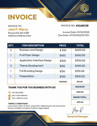 White Professional Invoice Flyer Volante (Carta US) template