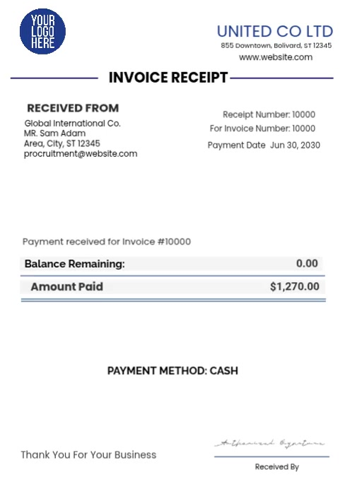 White Professional Invoice Receipt A4 Video Template | PosterMyWall