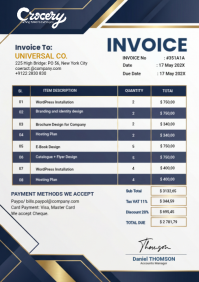 White Professional Invoice Template A4