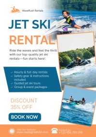 White Professional Jet Ski Rental Services Advertisement Template A1