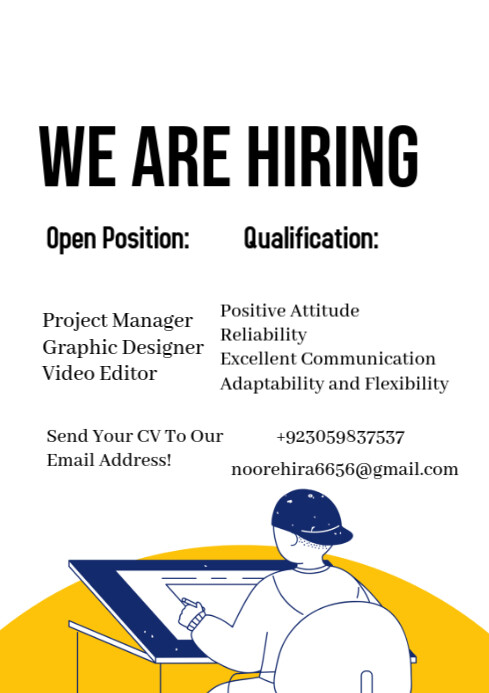 Job Available Note White Professional Job Available A4 Template | PosterMyWall