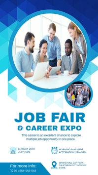 White Professional Job Fair & Career Expo Promotion Template Instagram Story