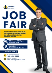 White Professional Job Fair A5 template