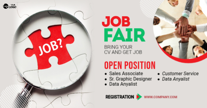 White Professional Job Fair Facebook Group Cover Photo Template ...