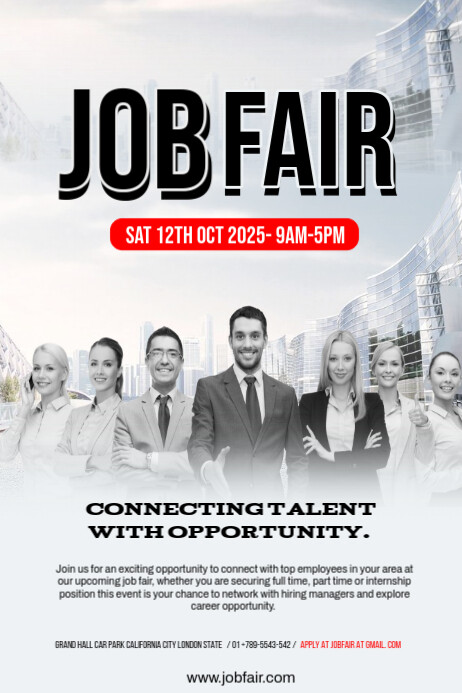 Job Promotion Design Copy of White Professional Job Fair Promotion Template Poster ...