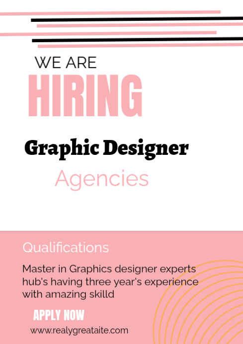 White Professional Job Hiring A4 Template | PosterMyWall