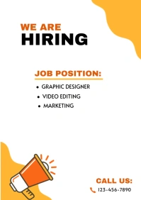 White Professional Job Hiring Post A2 template