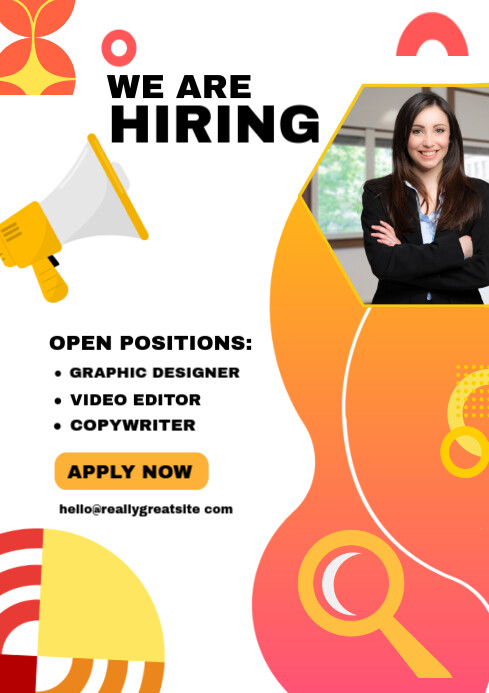 White Professional Job Hiring Post A4 Template | PosterMyWall