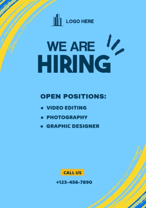 White Professional Job Hiring Post A4 Template | PosterMyWall
