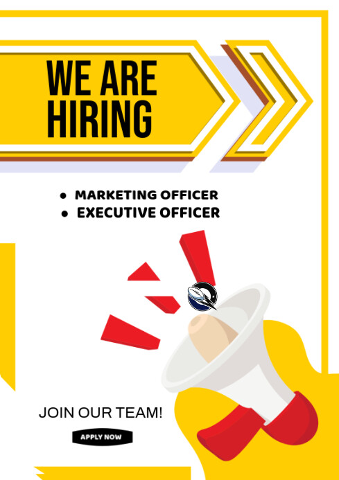 White Professional Job Hiring Post A4 Template | PosterMyWall