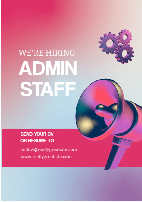 White Professional Job Hiring Post A4 เทมเพลต | PosterMyWall