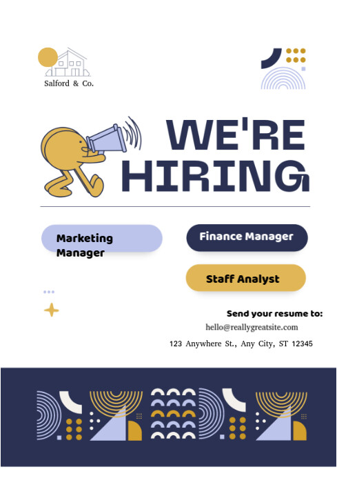 White Professional Job Hiring Post  A4 template