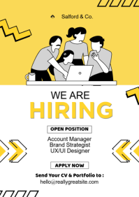 White Professional Job Hiring Post A4 template