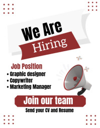 Red Professional Job Hiring Poster/wallboard Template | PosterMyWall