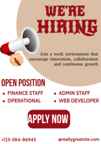 白色 Job Recruitment A2 Template