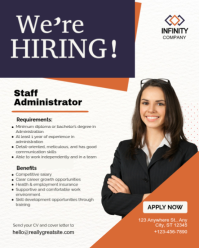 White Job Recruitment Instagram Portrait Template