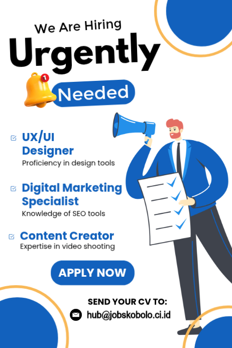 White Job Recruitment Posters Template | PosterMyWall