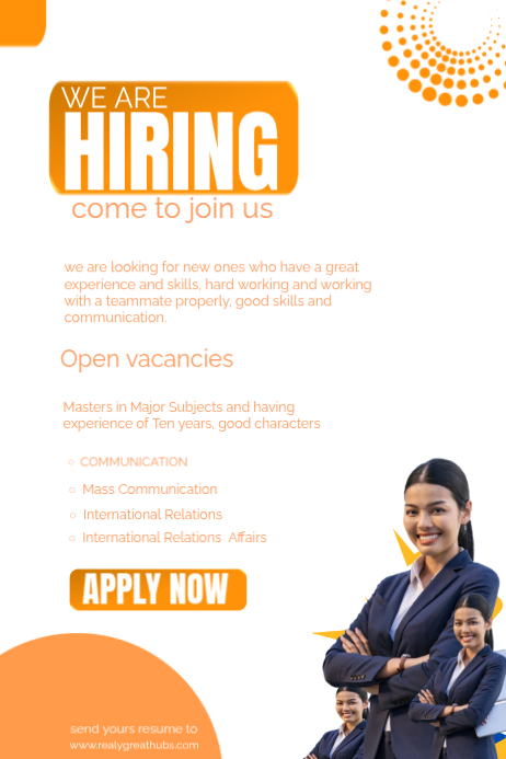 White Professional Job Recruitment Poster Template | PosterMyWall